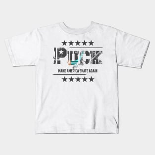 Puck: Make America Skate Again Funny Hockey Player Kids T-Shirt